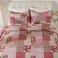 thumbnail image 4 of Evenhug Quilts 3-Piece King Bedding Set Red Patchwork Floral Quilt Set With Shams, 4 of 10