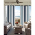 thumbnail image 6 of Blue Aqua Striped Blackout Curtains for Bedroom Living Room Darkening Curtains 90 Inch Farmhouse Stripe Art Black Out Window Curtain Privacy Insulated Window Treatment Grommet Drapes 52"x90"x2, 6 of 9