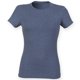 thumbnail image 1 of Skinni Fit- Camiseta de manga corta elástica y suave para mujer (Azul Marino Jaspeado), 1 of 1