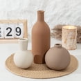 thumbnail image 7 of Ceramic Vase Set of 3, Vases Home Decor Pottery Vases for Bouquet Pampas Grass Dried Fresh Flowers, Table Living Room Kitchen Bedroom Bathroom, Brown, 7 of 7