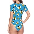thumbnail image 4 of Easygdp Flying Bees Women'S Waist-Cinching Short-Sleeved Onesie, Olastic Onesiet,Snaps At Bottom,Easy To Put On And Take Off - Large, 4 of 9
