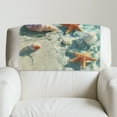 thumbnail image 5 of COEQINE PU Leather Recliner Headrest Protector Furniture Slipcover Anti-Slip Head Rest Covers with Adhesive Backed Hook and Loop Straps for Coastal Decor, 17x27 Inch, Starfish Conch Beach, 2 Pieces, 5 of 7
