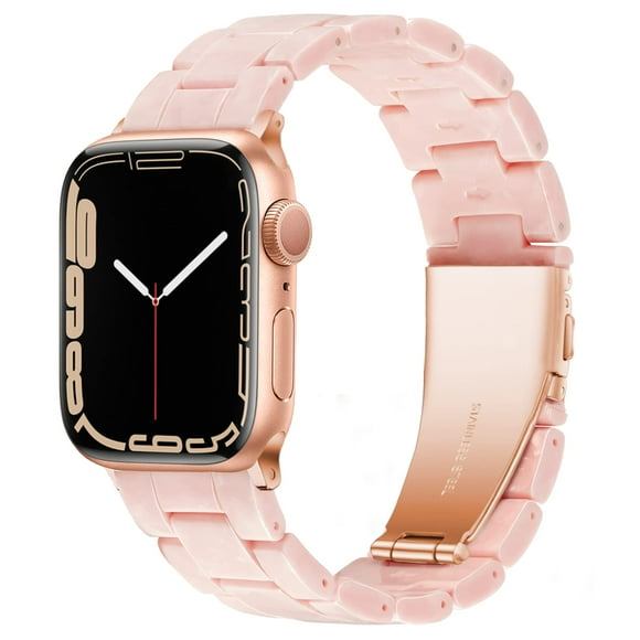 Light Apple Watch Band-Fashion Resin Apple Watch Series 10 Series 9 Series 8 band iWacth Bands Apple Watch Bands for Women Compatible with Apple Watch Series 10 9 8 7 SE 6 5 4 3 2 1 Ultra 2 1-Pearl Pi