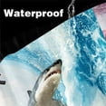 thumbnail image 4 of Funny Animal Shower Curtain, Cool Raccoon Riding Shark Theme Ocean Shower Curtain for Bathroom, Fun Nautical Kids Children Fabric Bath Curtain with 12 Hooks, 72X72in, 4 of 7