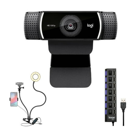 UPC: 0196271430162 | Logitech C922 Pro Stream 1080p Webcam with Ring Light and USB Hub