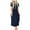 Navy, variant on Fesfesfes Fashion Women's Casual Women Short Sleeve Round Neck Pockets Solid Ladies Dress