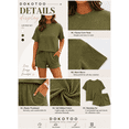 thumbnail image 5 of DOKOTOO 2 Piece Oufits for Women Lounge Set Short Sleeve Shirts Matching High Waisted Shorts with Pockets M, 5 of 11