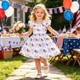 thumbnail image 2 of WERYOUNG Toddler Girls 4th Of July Dresses Fly Sleeve Independence Day American Flag Printed Dress Kids Patriotic Dresses Comfortable 6-12 Months, 2 of 9