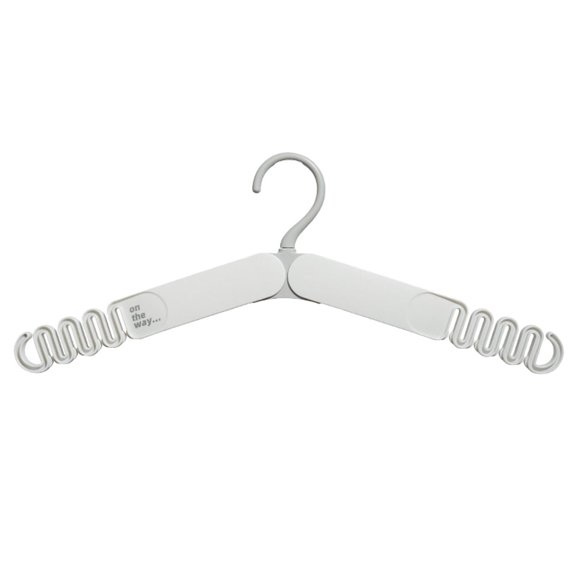 ETEREAUTY Foldable Plastic Travel Hanger in Light Grey for Clothes Drying and Organization, Portable and Space-Saving