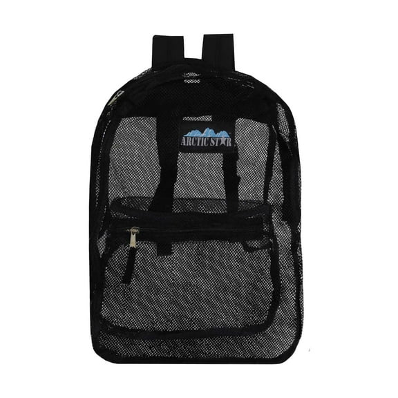 17" See Through Mesh Backpacks - Black -Wholesale Case of 24 Bookbags