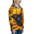 thumbnail image 3 of Salouo Butterfly On Sunflower Pattern Hoodie Sweatshirt for Youth, Fall Pullover Hoodie Sweatshirt Long-Sleeve Pullover Hooded Sweatshirt-X-Large, 3 of 6