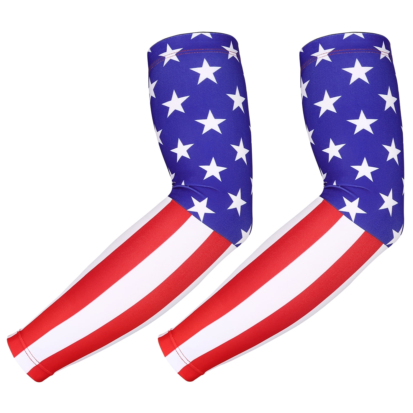 Arm Sleeves Flag Fireworks Mens Sun UV Protection Sleeves Arm Warmers Cool Long Set Covers