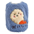 thumbnail image 2 of Flmtop Pet Cat Cartoon Print Plush Jacket Button Closure Vest Dog Pressure Clothes Grayish Blue, 2 of 9