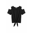 thumbnail image 6 of Arshiner 2 Pieces Short Set Black Solid Color Shirt and Shorts Set Tee Suit Shirts Set for Girls Gifts Causal Outfit for 4-12 Years, 6 of 8