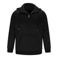 thumbnail image 3 of Enjoytime Zip Up Hoodie Men Solid Color Casual Sports Loose Pullover Tops with Drawstring Long Sleeve Fall Winter Warm Oversized Sweatshirt Black S, 3 of 6