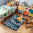 thumbnail image 3 of ZENELESS Ultra Soft Rug for Living Room,3x5ft Non-Slip Shaggy Area Rugs, Plush Fluffy Carpets for Bedroom Kids Room Nursery Home Decor Tie-dye Blue and Gray, 3 of 9