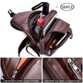 thumbnail image 4 of Mochila bandolera de piel para hombre con puerto USB, 4 of 9