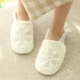 thumbnail image 4 of Winter Slippers Closed Back Snowflake Warm Home Slippers Plush Slides for Women, 4 of 10