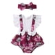 thumbnail image 1 of Gibobby Mameluco para niño con estampado de flores de manga corta para niñas pequeñas, diademas para recién nacidos, ropa para niños(Blanco, 12-18 Meses), 1 of 5