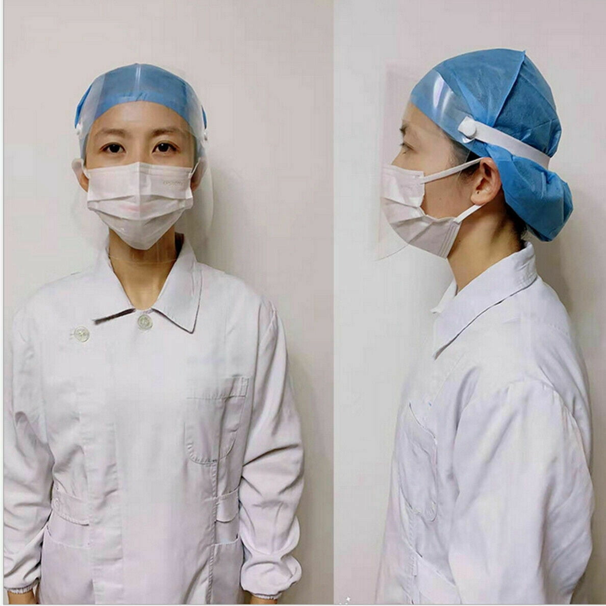 Amerteer 10 Pcs Safety Reusable Full Face Shield Clear Flip-Up Visor Shop Industry Dental Oil Dust Proof