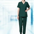 thumbnail image 3 of Uniform Scrubs Set Traje de manga corta lavable a máquina con escote en enfermería Otro Zulema Blusa y pantalones médicos, 3 of 7