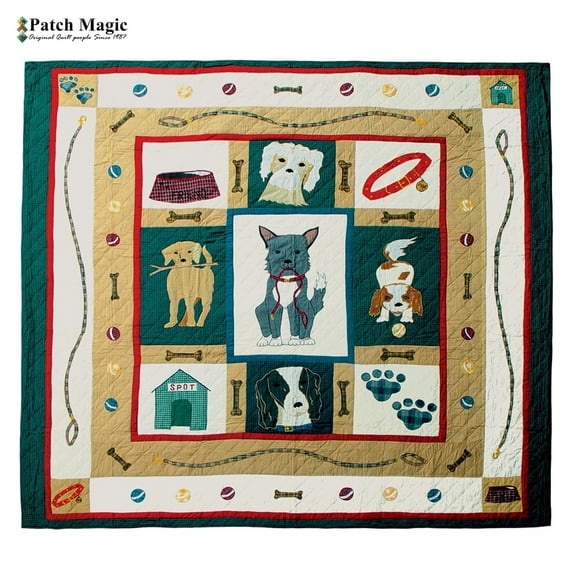 Patch Magic Fido Lightweight Reversible Cotton Twin Quilt Adult