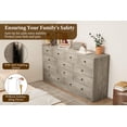 thumbnail image 3 of Luku Dresser for Bedroom,12 Drawer Dressers & Chests of Drawers, Wood Storage Drawer Dresser with Power Outlet, 61 Inch, 3 of 9