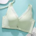 thumbnail image 2 of biudgviw No Underwire Bras for Women Wireless Lace V Neck High Support Push up Bras Front Trim Comfort Full Coverage Bras, 2 of 3