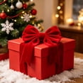 thumbnail image 6 of WDOBM Christmas Decorative Bows, Red Oversized Fluff Christmas Bow Ornament Tree Wedding Decor, Christmas Tree Bow, Velvet Christmas Bows for Home Decor Indoor, 6 of 6