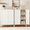 31"H Wooden Cabinet - White, variant on SOLAURA Metal Storage Cabinet with Locking Doors and Adjustable Shelves, Small Lockable Storage Cabinet Steel Office Cabinet for Home Office, Garage, Kitchen (White)