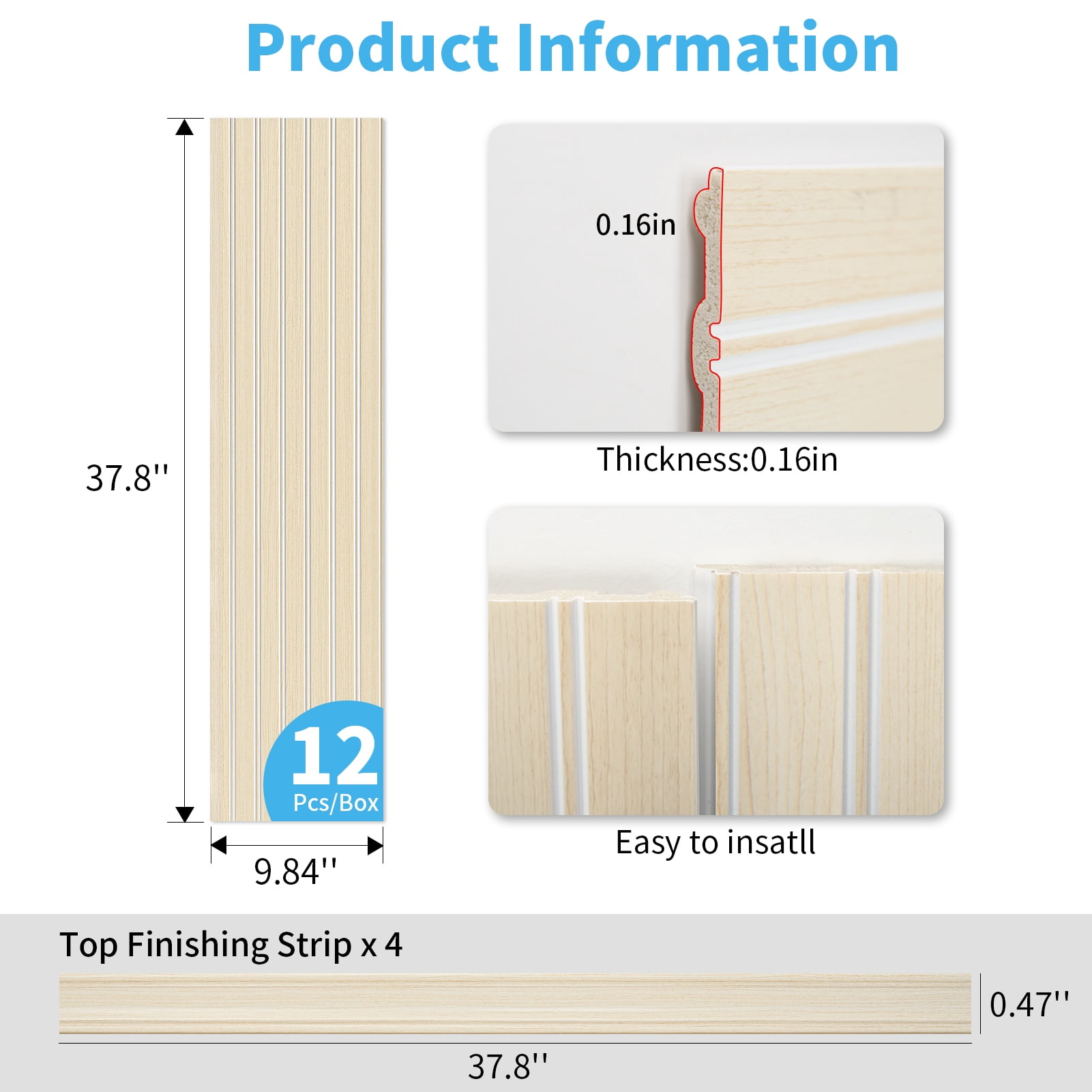 Art3dwallpanel DIY Board & Batten Wall Kit - 9.84" W x 37.8" L Polystyrene Wainscoting Panels for Instant Room Makeover,Easy Installayion,, 31 Sq Ft/Box