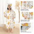 thumbnail image 4 of Dailycode Wearable Blanket Hoodie Oversized Sherpa Flannel Blankets with Pocket for 3-14 Year Old Cute Duck Flower Sun, 4 of 7