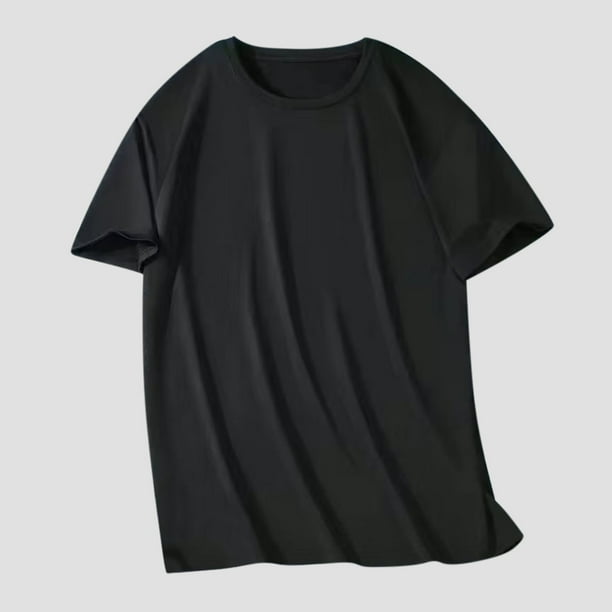 pstuiky camisetas camisas para hombre, Blusas/camisetas casuales de verano para hombre, de color liso y cuello redondo camisas casuales para hombre xxl