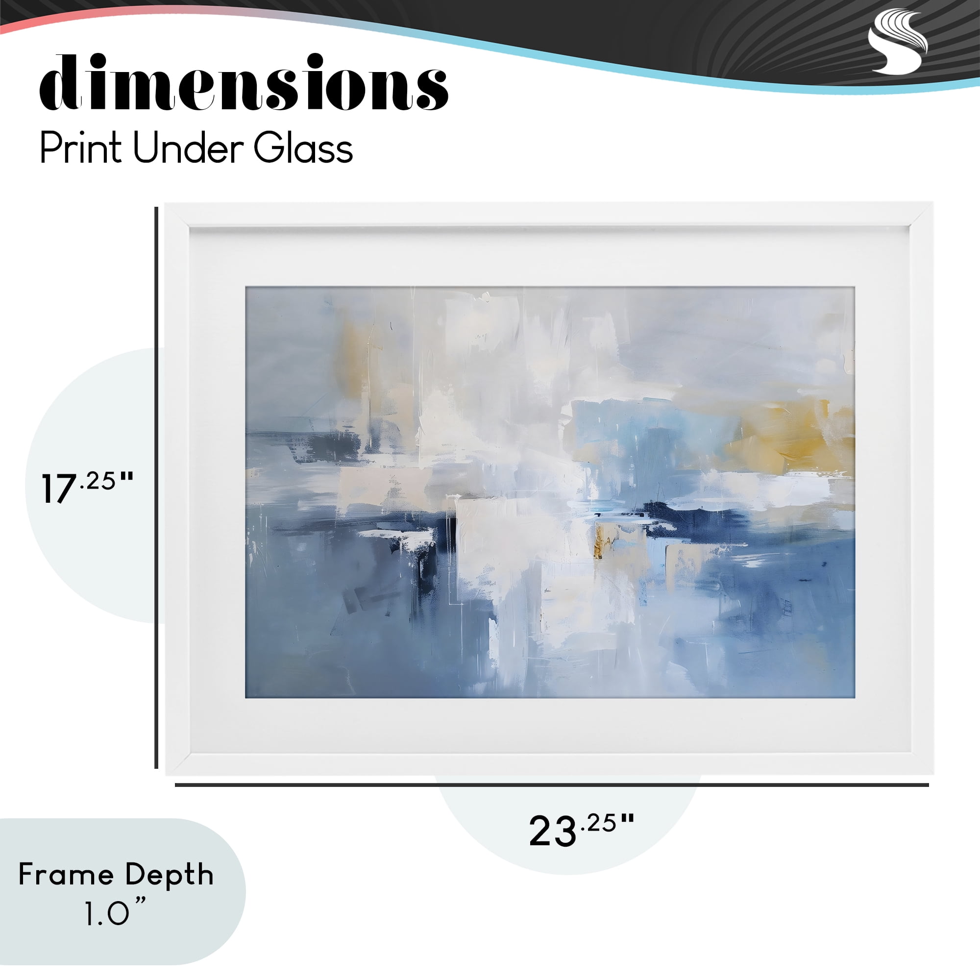 Stupell Industries Blue Sea Mist Horizon White Framed Print Under Glass, design by Creative Studio