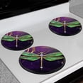 thumbnail image 2 of BaHomeck Electric Stove Burner Covers Set of 4,Round Metal Gas Stove Burner Covers 8 Inch and 10 Inch,Kitchen Decor,Render Of Dragonfly With Large Green Wings And Golden Elements, 2 of 2