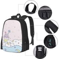 thumbnail image 4 of Cinnamoroll Cartoon Cinnamoroll Backpacks Anime Backpack 3d Printed College Bag Backpack Pink Star Clouds Cosplay Daypack With Keychain, 4 of 5