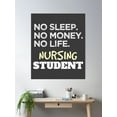 thumbnail image 2 of Nurse School No Sleep No Money No Life Nursing Student Poster Wall Art, Modern Wall Decor, 8x12 UNFRAMED, 2 of 3