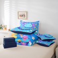 thumbnail image 4 of 7 Piece Cartoon Axolotl Twin Size Bed in a Bag, Cute Ocean Animal Bedding Sets Blue Axolotl Pattern Comforter Set with Sheets Animal Theme Bed Set Fantasy Blue Sheets, 4 of 5
