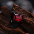 thumbnail image 4 of Anillo Ciclista Acero Inoxidable Negro Cristal Rojo Anillo Cristal Garn, 4 of 5