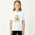 thumbnail image 2 of Bee Happy Cute Honeybee Girls Graphic Tee, Retro Sweet Spring 100% Cotton Kids Short Sleeve T-Shirt 4-13Y, 2 of 5