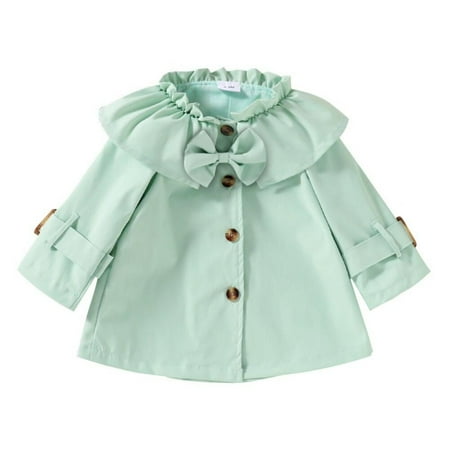 

Fantadool Bobora Infant Baby Girls Trench Coat Ruffled Windbreaker Jacket Lightweight Outerwear Spring Autumn