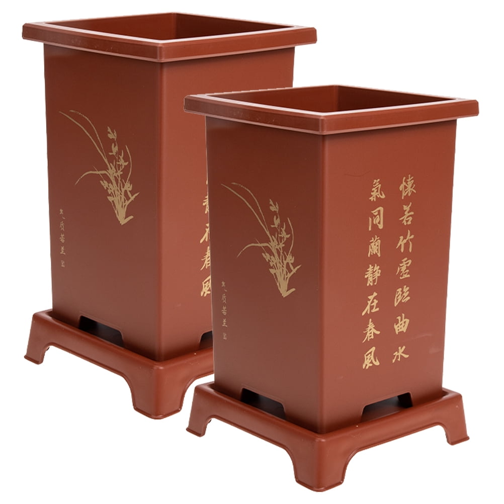2 Sets Orchid Pot Spring Outdoor Decor Indoor Plant Pots House Plants Ceramic Cactus Pot Chinese Plant Pots Succulent Planters Flower Pots Resin Planting Pot Large Potted Plant