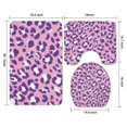 thumbnail image 3 of Pink and Purple Of Leopard Print Bathroom Rugs Sets 3 Piece,Toilet Cover Set,Absorbent Non Slip Bathroom Mats Sets with U-Shaped Contour Rug Toilet Rug Set, 3 of 5