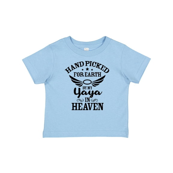 Inktastic Handpicked for Earth by My Yaya in Heaven with Angel Wings Boys or Girls Baby T-Shirt
