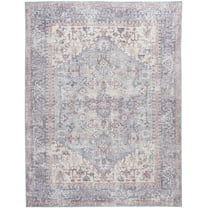 Nicole Curtis Machine Washable S1 7'10" x 9'10" Blue/Multi Vintage Indoor Rug