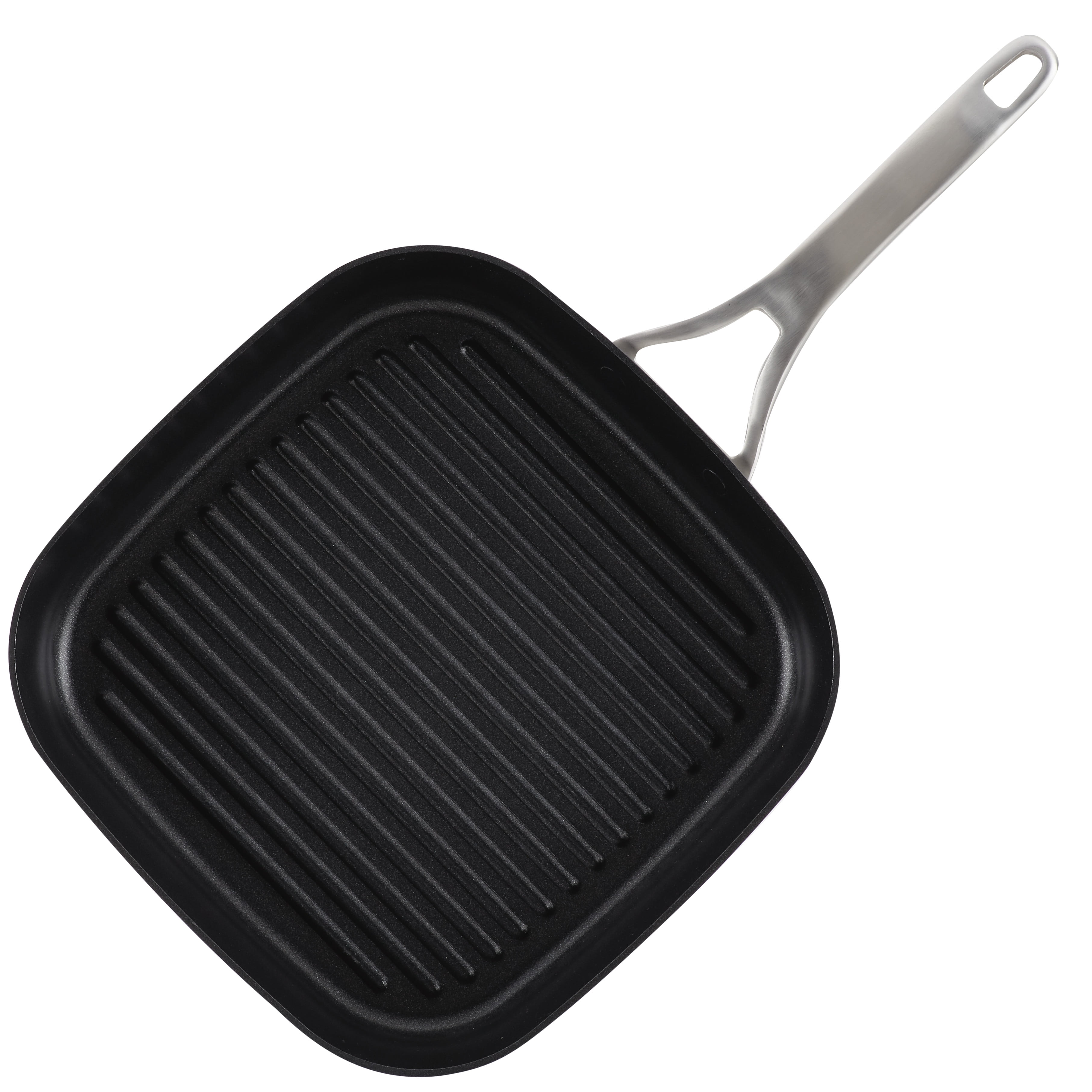 Anolon Allure Hard-Anodized Nonstick Deep Square Grill Pan, 11-Inch, Dark Gray