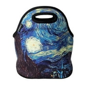 ALLYDREW Insulated Neoprene Lunch Bag Zipper Lunch Box Tote Baby Bottle Bag, Starry Night