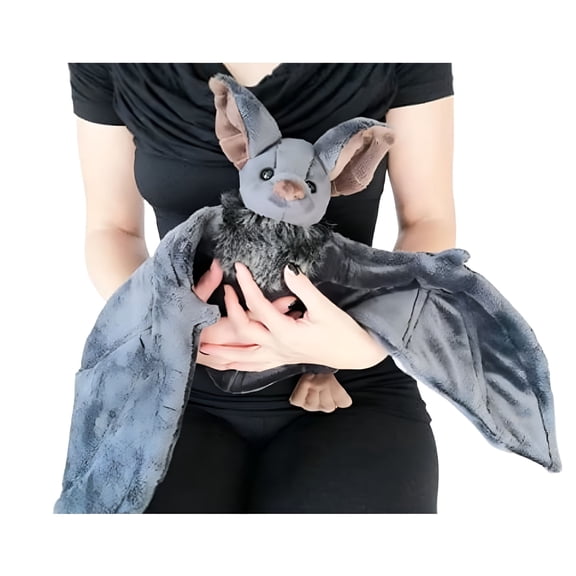 BESTSKY 10 Inch Gray Bat Stuffed Animal, Soft Plush Toy with Standing Design, Cute Halloween Decor for Kids Nursery