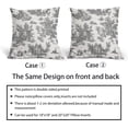 thumbnail image 5 of Black Toile Pillow Covers 20x20 Inch Set of 2 Black and White French Country Cotton Linen Decorative Throw Pillow Case English Cottage Vintage Cushion Cover for Bedroom Sofa Living Room Home Decor, 5 of 7