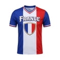 thumbnail image 2 of 2026 Soccer Cup Fan Jersey for Men, V-Neck Short Sleeve T-Shirt with National Team Graphic, Soft Cotton Blend Athletic Top, 1 PC Blue L, 2 of 5